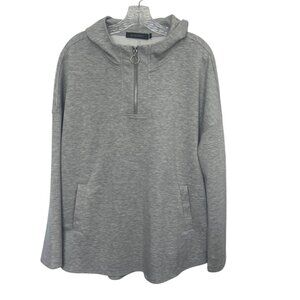 KLWCJFFF Hooded Pullover Sweatshirt Womens Medium Gray New 1/4 Zip